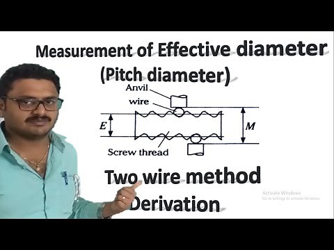 Two Wire Method in Screw Thread to find Effective Diameter Measurement.