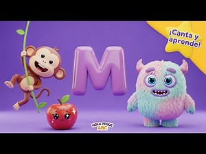 ¡Aprendamos la letra M! 🐒👾🍎 | Canción Infantil con Mono, Monstruo y Manzana | Hola Peque ABC