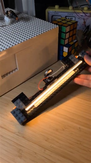 Lego light tube - LED noodle in a glass tube with coin cell battery