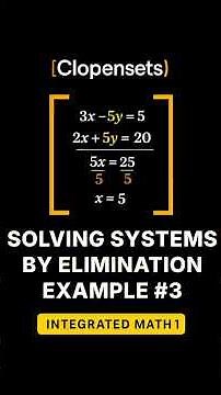 Solving Systems by Elimination Method | Example 3 (Advance) #maths #mathematics #education #algebra