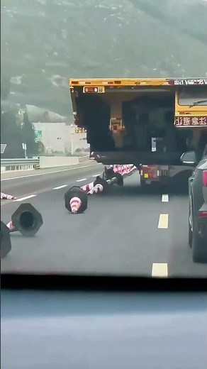 Highway Horror! Large Truck Runs Over Traffic Cones, Shocking Footage Exposed