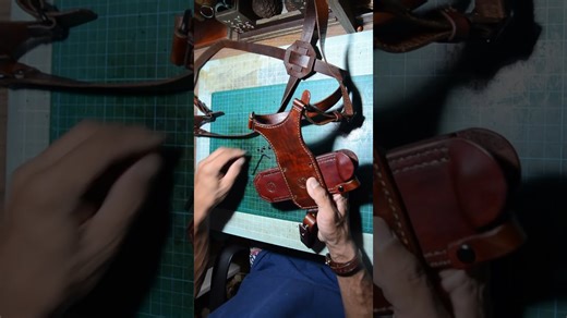 Handmade Shoulder Leather Knife Holster. Vertical & Horizontal Carry. #shorts #short #foryou #fyp