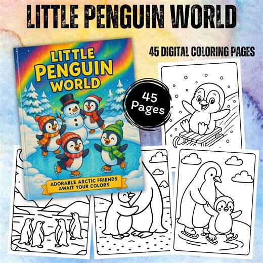 Little Penguin World | 45 Cute Arctic Animal Winter Wonderland Coloring Pages