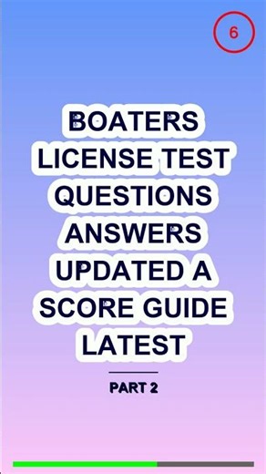 Boaters License Test Questions Answers Updated A S