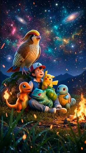 Timeless Bonds 🌌 Ash & His First Pokémon Friends ❤️ #Anime #Pokemon