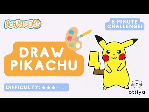 Let's Draw Pikachu (Pokémon) | Scratch Jr. 5-Minute Challenge!
