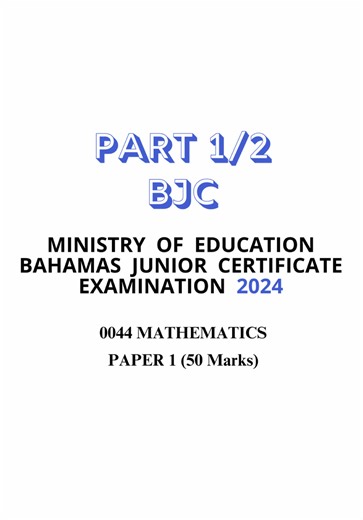 2024 BJC Math Paper 1 Full Soultions Part 1/2