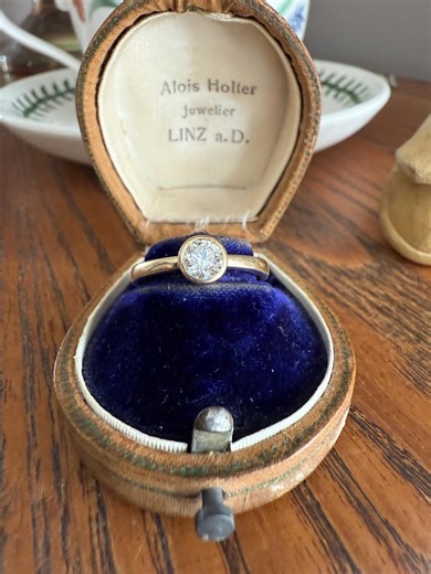 Vintage DIAMOND Bezel Set Ring Stacker Band 14k Gold Solid Geometric Engagement Gift Unisex - Etsy