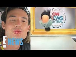 CNN Guest's Backflip Fail Goes Viral After On-Air News Blooper | E! News