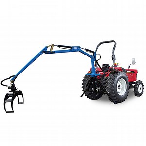 [Hot Item] Timber Trailer with Crane CE Approved Hydraulic Cylinder Log Trailer with Grapple Log Carrier Trailer for Tractor