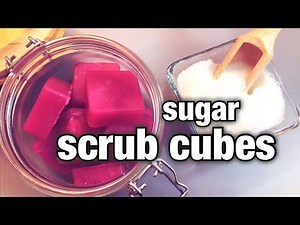 Easy Sugar Scrub with recipe solid scrub cubes for single use for a smooth skin in a few minutes