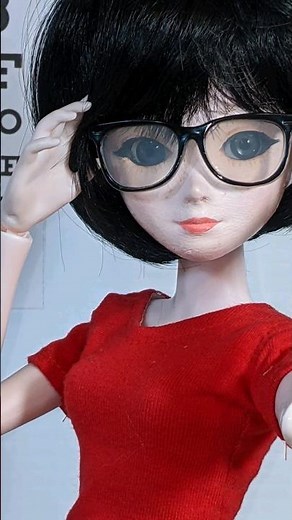 Doll's eye Exam and new glasses