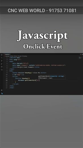 Javascript - Onclick Event #frontendcourse #coding #computer
