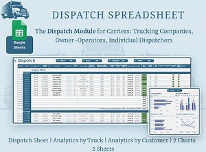 Dispatch Google Sheet for Dispatchers, Trucking Companies - Etsy