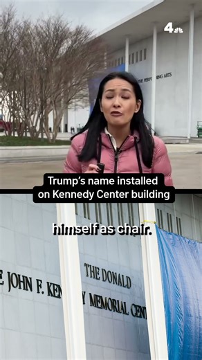 Trump's name installed on Kennedy Center building day after change announced | NBC4 Washington