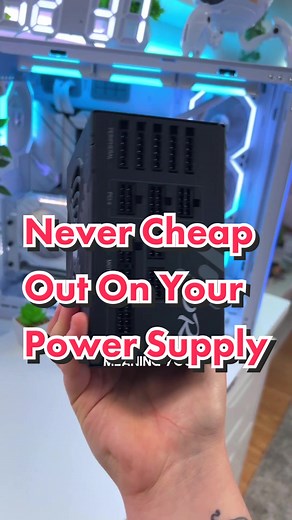 Top tip for PC builders: Never cheap out on a power supply! #techtok #pcsetups #gamingsetups #pcgamingsetup #pctipsandtricks #pctips #psu #pcbuilds #carterpcs