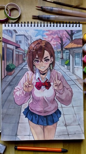 ​Pro vs Cheap Watercolors: Momo Ayase Art Challenge