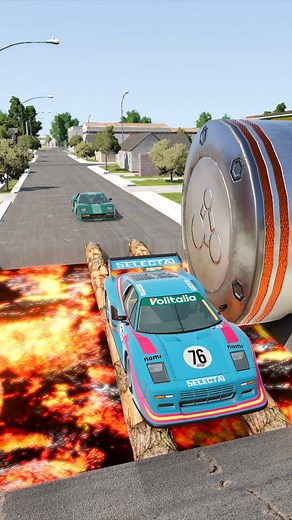 35K views · 125 reactions | Cars vs Bollard vs Lava Pit | Manfred Games | Facebook