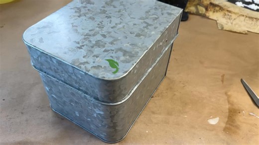 Watch as I take a plain galvanized storage container and make it into beautiful home decor #homedecor #galvanized #goodwillbins #thriftstorefinds #makeover | Sonnet's Garden Blooms LLC