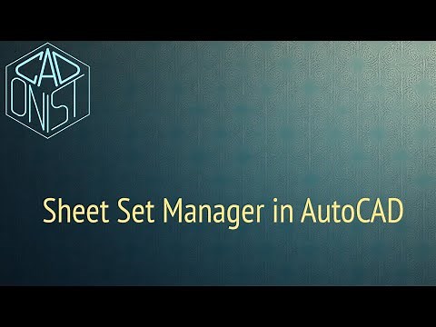 Sheet Set Manager in AutoCAD
