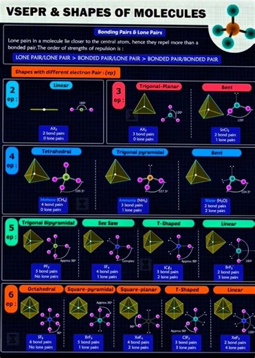VSEPR Theory Flashcard#chemistry #neet #jee