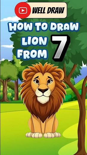 How to draw a lion from 7 step by step easy drawing #drawforkids