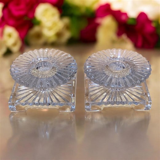 Heisey Glass Ridgeleigh Pattern Pair of Candlesticks, C. 1936 - Etsy