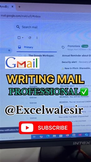 Mukesh sir on Instagram: "Write a Professional Email on Gmail📧 #excelwalesir #AI #computertricks #ytshorts #gmail #tips"