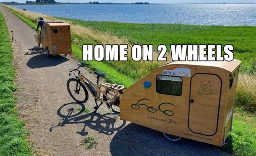 This e-Bike Wood Teardrop Trailer May Just Be the Most Beautiful Ever
