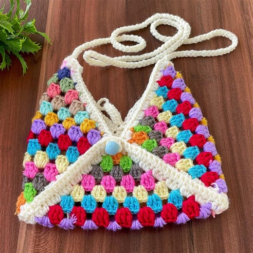 Crochet Granny Square Bag Pattern PDF, Summer Beach Mini Bag Tutorial Download - Etsy UK