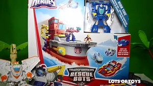 Transformers Rescue Bots High Tide Rescue Rig Transforming Ship, Heatwave, Cody, Optimus Prime