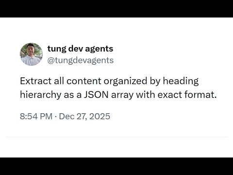 Extract all content organized by heading hierarchy as a JSON array with exact format