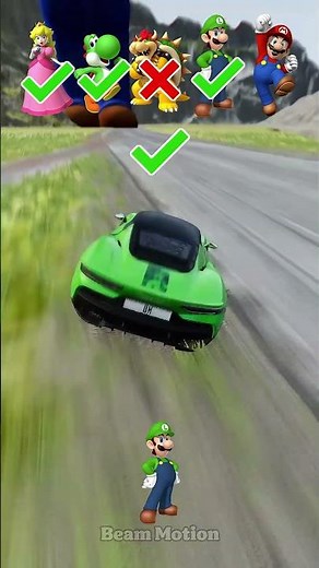Mario Cars Jump Challenge - BeamNG.Drive #shorts #mario #SuperMarioGalaxyMovie
