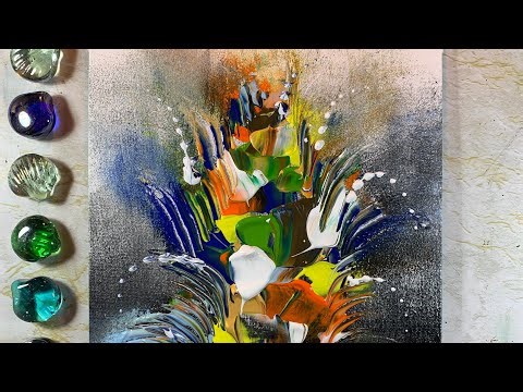 Lovely Flowers Abstract Painting | | Acrylics Painting | Calming Rainy Vibes | Art Tutorial