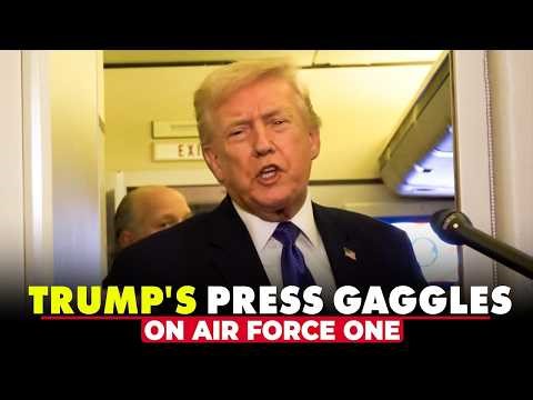 President Trump’s press gaggle on Air force one |Iran Talks | Russia | Nancy Guthrie | Epstein files