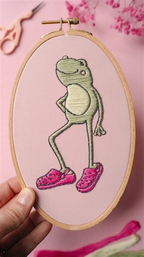 Frog Embroidery: A Creative Hobby for ADHD Relief