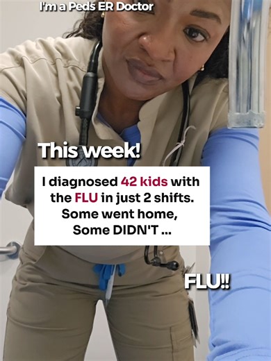 You've probably heard that Flu is making rounds now. 🌟 I'm a Peds ER Doc & worked this Christmas holiday & I saw a lot of kids with it. 42 sounds like a lot (I work in a high volume ER) 🌟 Unfortunately not all kids went home 😔 Some needed more support (IV fluids, oxygen) in the hospital 🌟 Here are things I want you to know & do to keep littles well: 1. 𝗙𝗲𝘃𝗲𝗿𝘀 𝗰𝗮𝗻 𝗴𝗲𝘁 𝘃𝗲𝗿𝘆 𝗵𝗶𝗴𝗵 (𝟭𝟬𝟱–𝟭𝟬𝟲°𝗙). Breathe and treat them if uncomfortable. Most kids with Flu are and its ok t