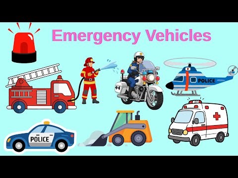 Emergency Vehicles for Kids | Police Car, Fire Truck & Ambulance Sounds