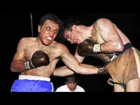 SLUGFEST! Jake LaMotta vs Marcel Cerdan (16.6.1949) - Fight Highlights Colorized