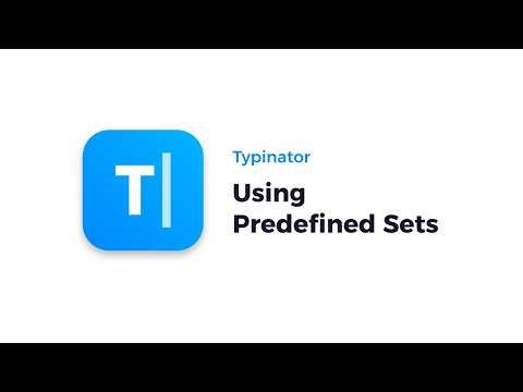Typinator - Using Predefined Sets