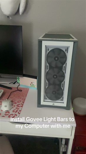Install Govee Lights with me to my PC! The end result is super cozy and cute!! Im in love 😍💗#pc #gaming #govee #light #makeover #cozy #girlgamer