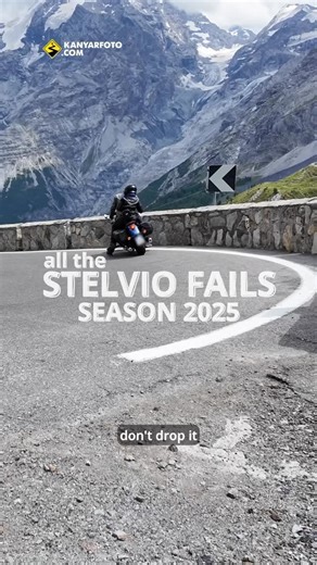 Motorcycle, bicycle, car photography on Instagram: "The complete FAIL COMPILATION is finally here! Enjoy it, nobody’s got hurt - besides some ego. #passodellostelvio #kanyarfoto We are getting closer to the end the year of 2025, let’s see what happened on Stelvio Pass this season! If you are already planning your next trip to the Alps maybe consider a proper training before your dream ride. #safetyfirst Oh and the SALES is still on! If you’d like to have 25% discount on the hi-res digital photos