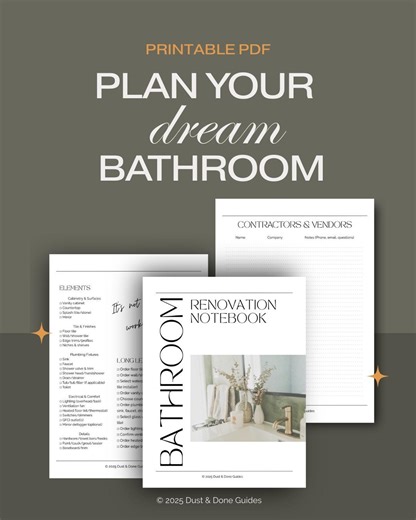 Bathroom Remodel Planner, Renovation Checklist, Budget (PDF) - Etsy