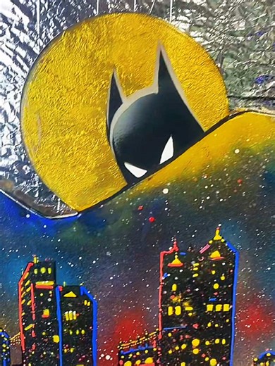 Hand Painted Batman Wood Cutout Art