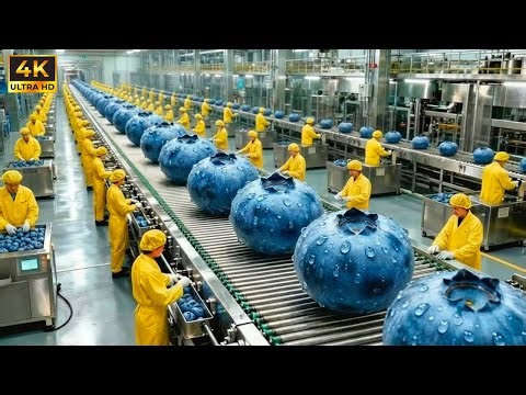 Inside a modern blueberry processing factory (The entire process)