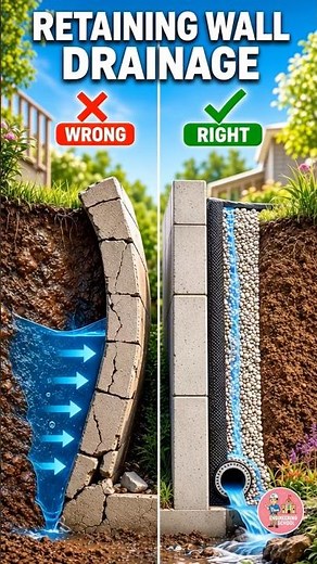 Retaining Wall Drainage: Wrong vs Right Method 💦 | Why Drainage Is Important?😱