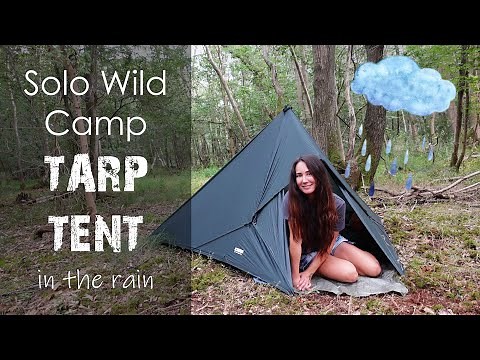 Cosy Tarp Tent Camp In The Rain 🌧️ Wild Camping UK