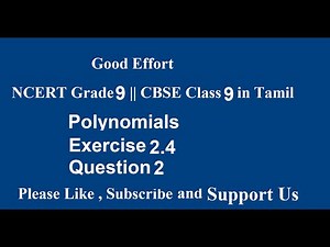 NCERT Grade 9 || CBSE Class 9 - Polynomials Exercise 2.4 - Question 2 in Tamil