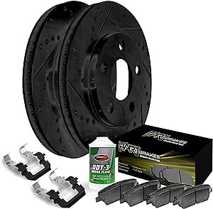 Hart Brakes Rear Brakes and Rotors Kit |Rear Brake Pads| Brake Rotors and Pads| Ceramic Brake Pads and Rotors |Hardware Kit |fits 2019-2021 Cadillac XT4, 2021 Buick Envision