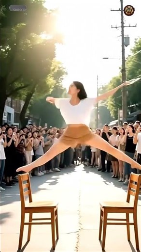 Impossible Balance! 😱 Chair Split Challenge! ✨ #shortvideo #stunt #foryou #viralshorts #shortsfeed